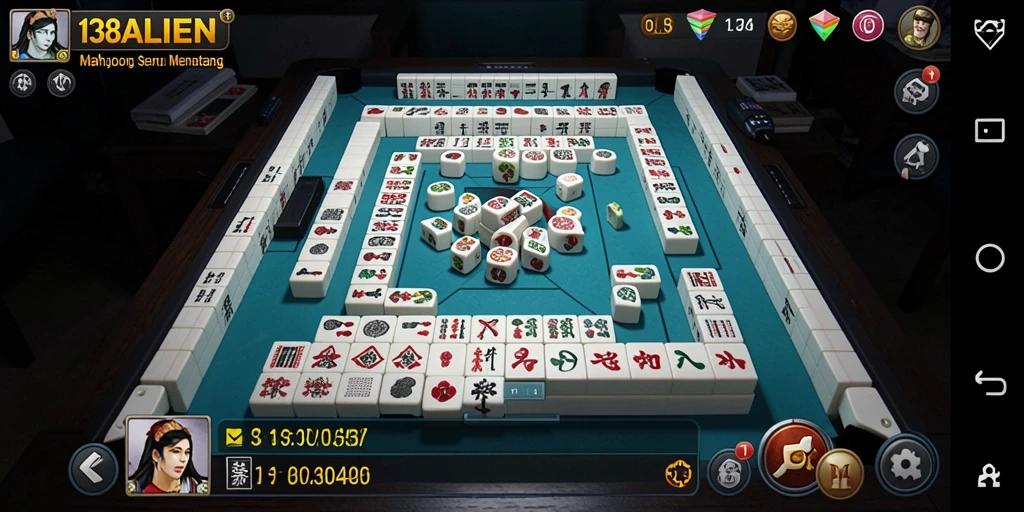 Tampilan gameplay 138ALIEN yang mengasyikkan saat mencocokkan ubin Mahjong.