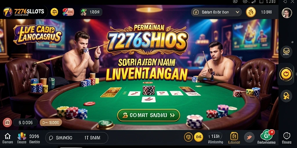 Screenshot gameplay 7276SLOTS menampilkan suasana kasino Live Casino yang mengasyikkan.