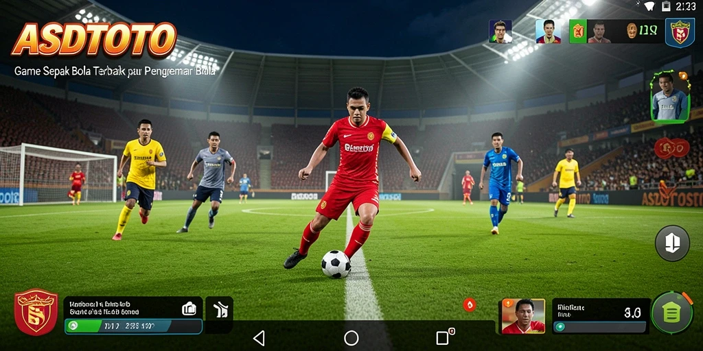 Tampilan gameplay ASDTOTO yang mendebarkan dengan aksi sepak bola nyata.