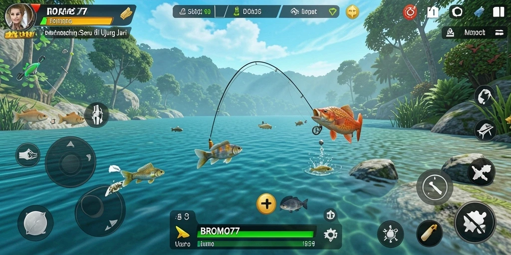 Gameplay menarik saat menangkap ikan dengan BROMO77.