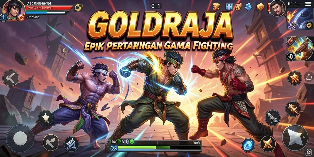 Gameplay seru dengan pertarungan karakter yang unik di GOLDRAJA.