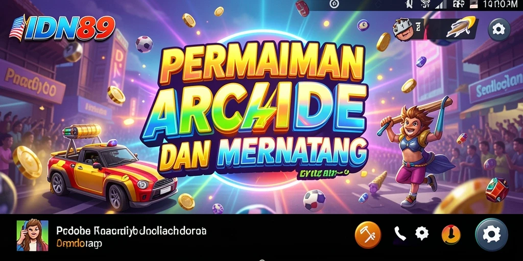 Screenshot menunjukkan gameplay seru dan mini-game yang beragam di IDN89.