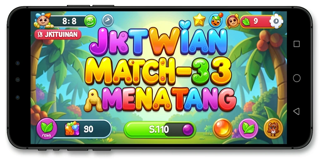 Tampilan gameplay seru JKTWIN dengan kombinasi elemen Match-3.