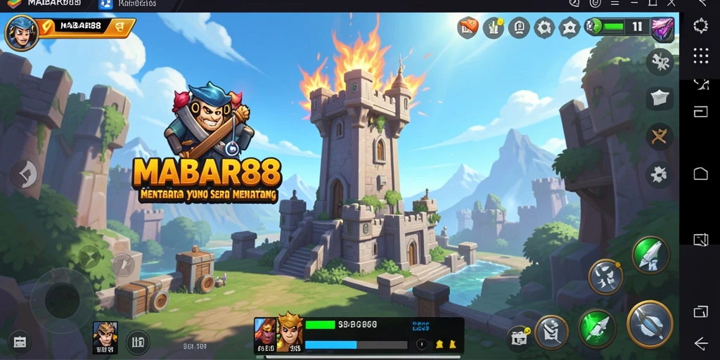 Tampilan gameplay seru MABAR88 dalam mode Tower Defense.