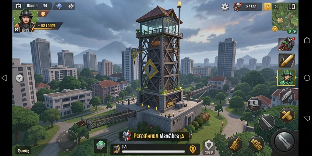 Tampilan gameplay Tower Defense PP7 yang menantang dan strategis.