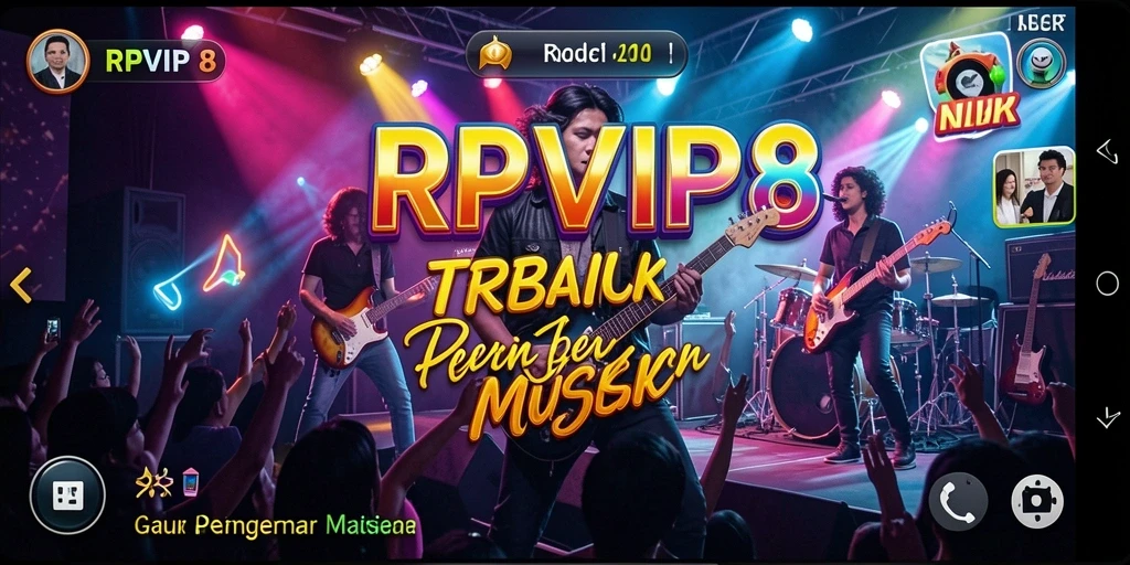 Tampilan gameplay RPVIP8 dengan berbagai genre musik.