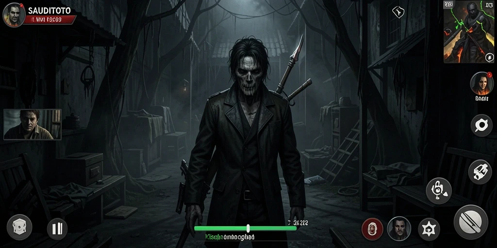 Tampilan gameplay SAUDITOTO yang menakutkan dan mengerikan.