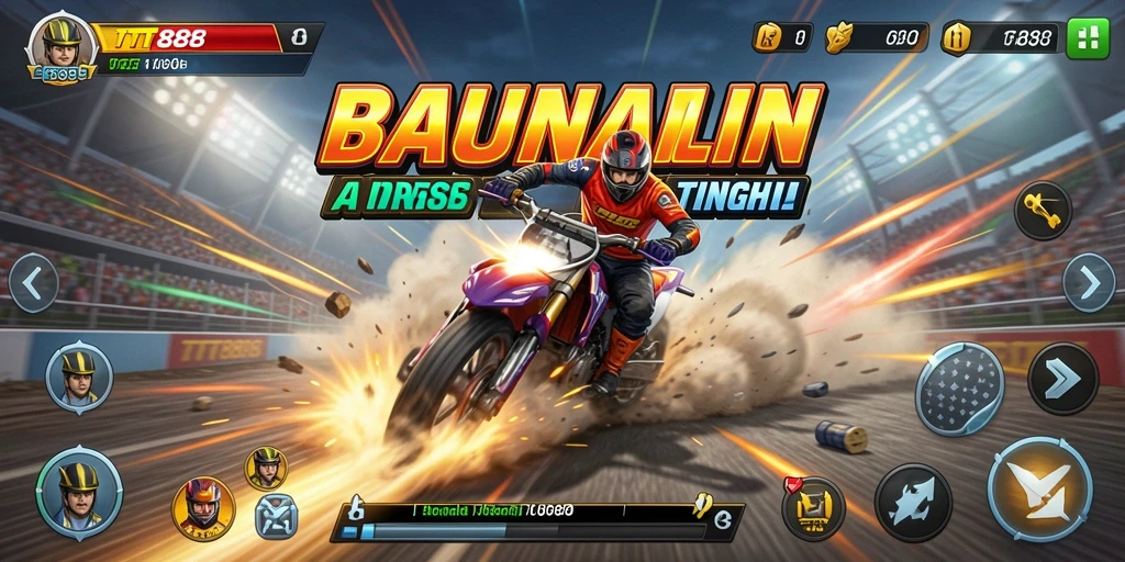 Tampilan gameplay Racing TTT888 yang intens dan mendebarkan.